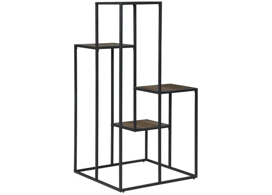 Rito 4-tier Display Shelf Rustic Brown and Black