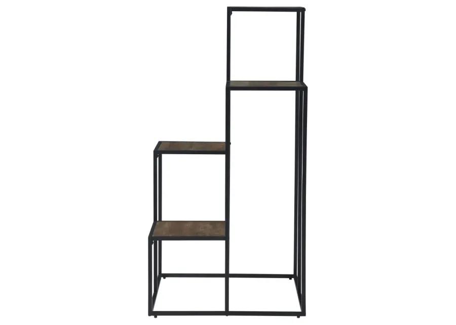 Rito 4-tier Display Shelf Rustic Brown and Black