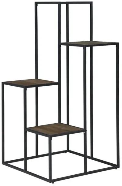 Rito 4-tier Display Shelf Rustic Brown and Black