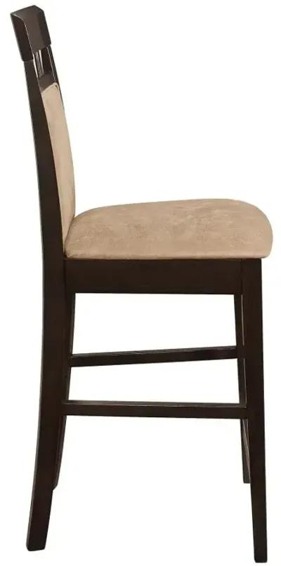 Gabriel Upholstered Counter Height Stools Cappuccino and Beige (Set of 2)