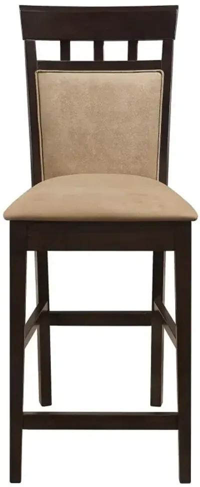 Gabriel Upholstered Counter Height Stools Cappuccino and Beige (Set of 2)