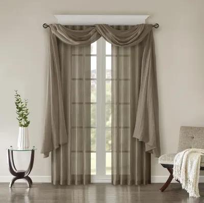 Madison Park Harper Taupe Solid Crushed Curtain Panel Pair