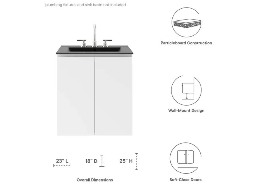 Vitality 24" Wall-Mount Bathroom Vanity (Sink Basin Not Included)