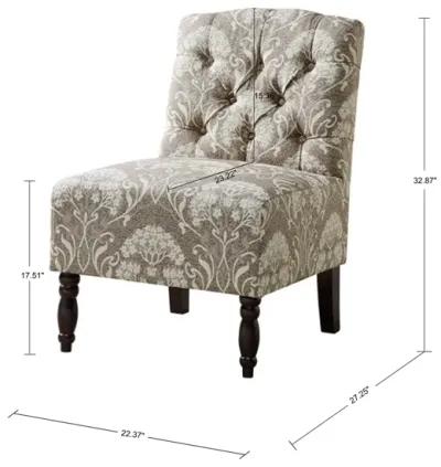 Madison Park Lola Taupe Tufted Armless Chair