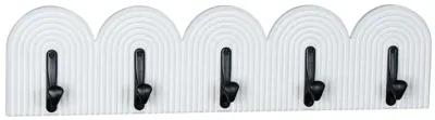 24" 5-arch Wall Hooks, White