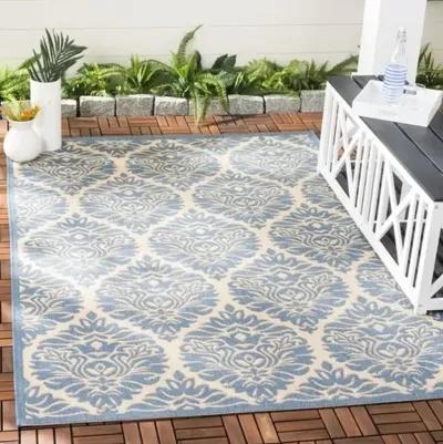 Safavieh BEACH HOUSE Collection BHS135N-9 Cream / Blue 9' X 12'