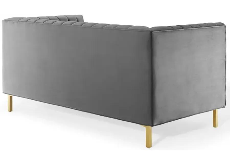 Shift Channel Tufted Performance Velvet Loveseat