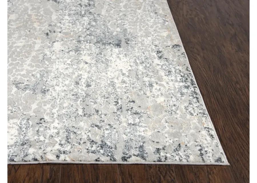 Chelsea Cream/Gray Abstract Polyester 2'7" x 9'6" Runner Rug