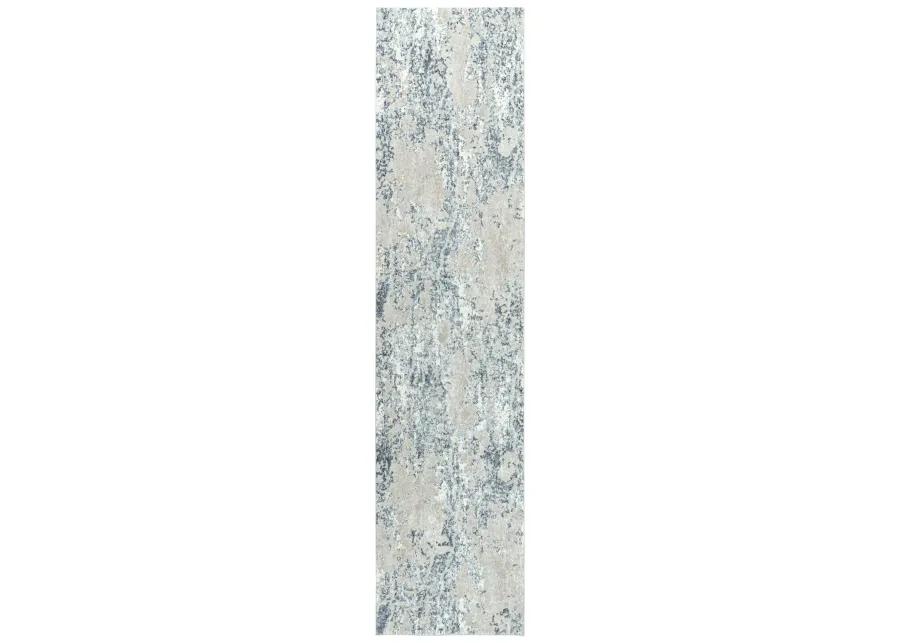 Chelsea Cream/Gray Abstract Polyester 2'7" x 9'6" Runner Rug