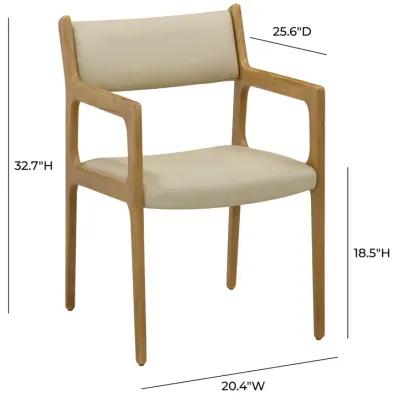 Ari Cream Vegan Leather Dining Chair - Set of 2