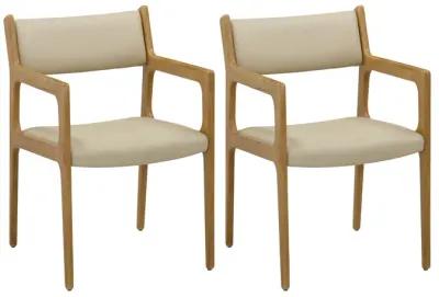 Ari Cream Vegan Leather Dining Chair - Set of 2