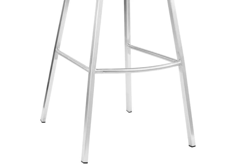 Tandy White Faux Leather and Brushed Stainless Steel 26" Counter Stool