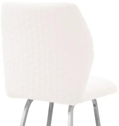 Tandy White Faux Leather and Brushed Stainless Steel 26" Counter Stool