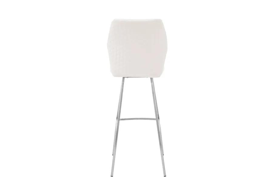 Tandy White Faux Leather and Brushed Stainless Steel 26" Counter Stool