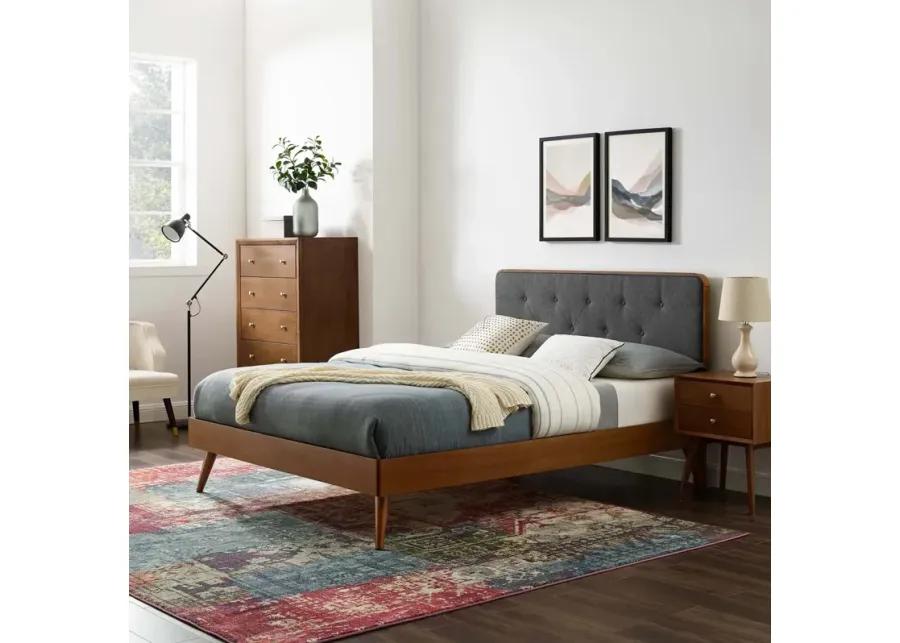 Bridgette Full Wood Platform Bed With Splayed Legs