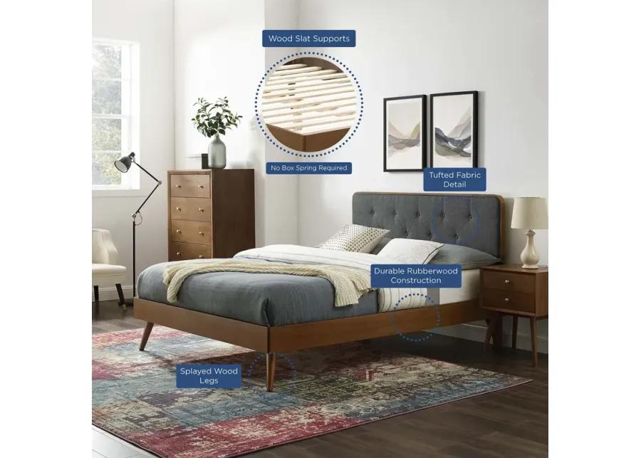 Bridgette Full Wood Platform Bed With Splayed Legs