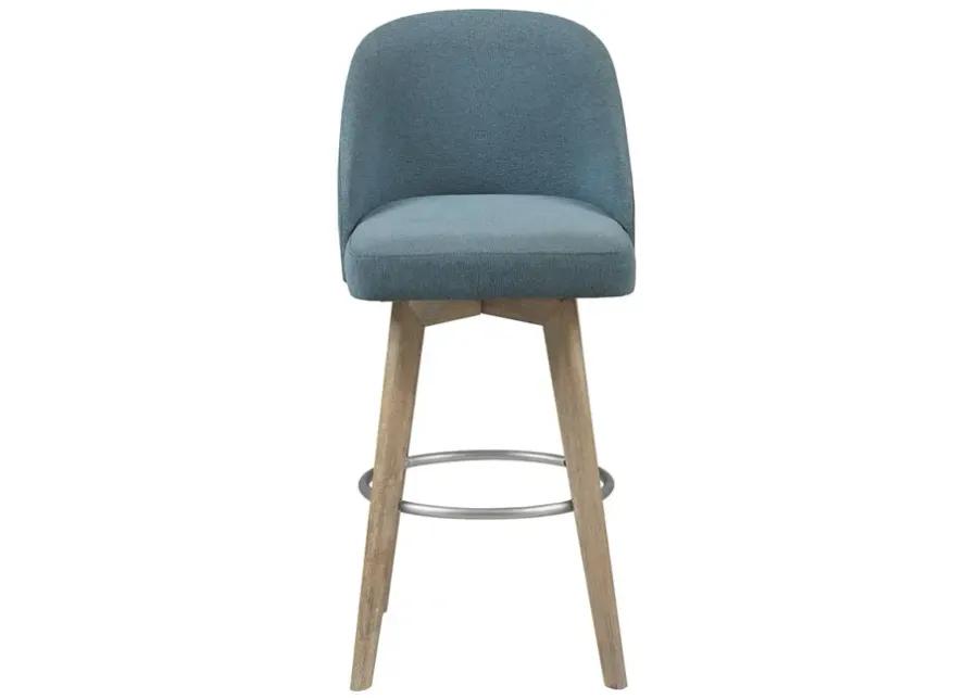 Madison Park Pearce Blue Bar Stool with Swivel Seat