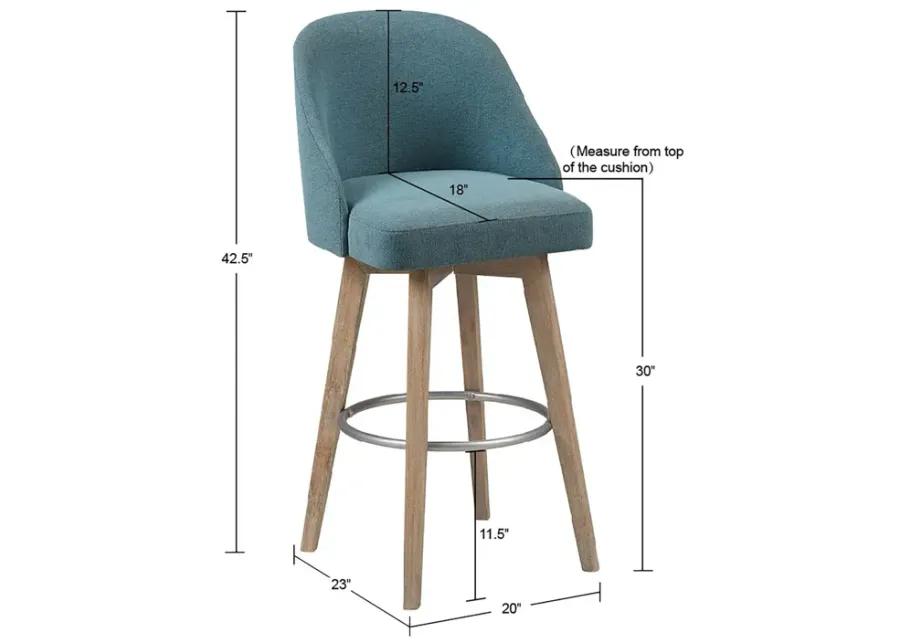 Madison Park Pearce Blue Bar Stool with Swivel Seat