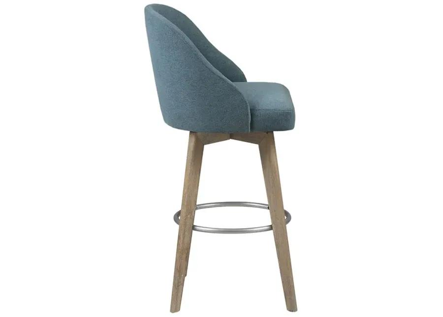 Madison Park Pearce Blue Bar Stool with Swivel Seat