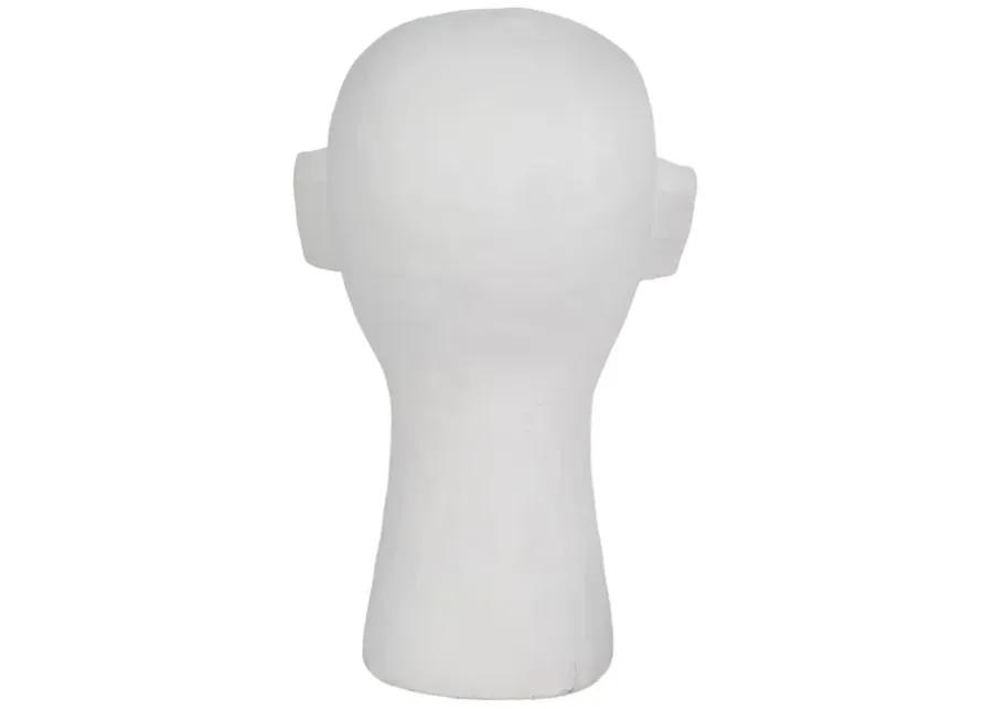 12" Looking Up Face Sculpture, White