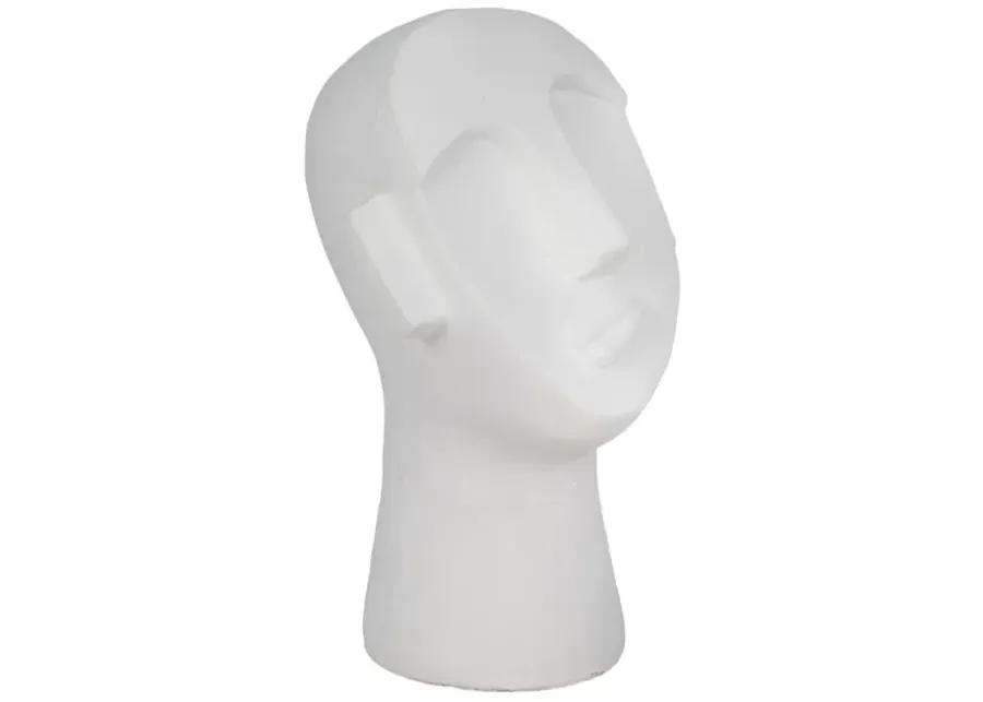 12" Looking Up Face Sculpture, White