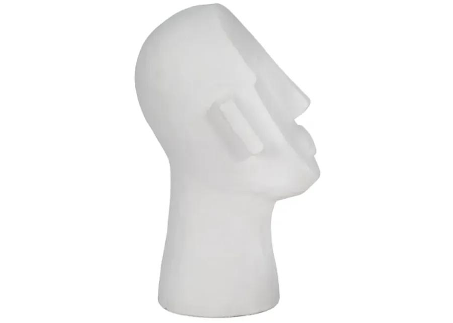 12" Looking Up Face Sculpture, White