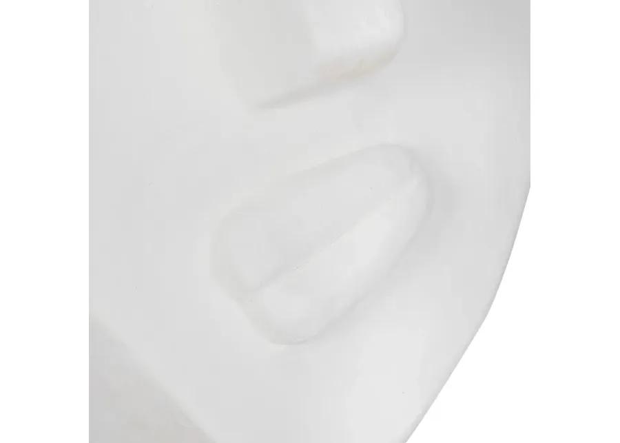 12" Looking Up Face Sculpture, White