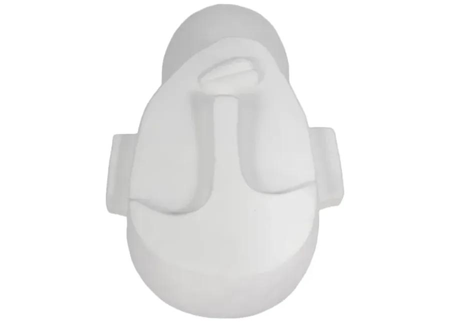 12" Looking Up Face Sculpture, White