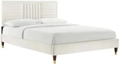 Sofia Channel Tufted Performance Velvet Full Platform Bed