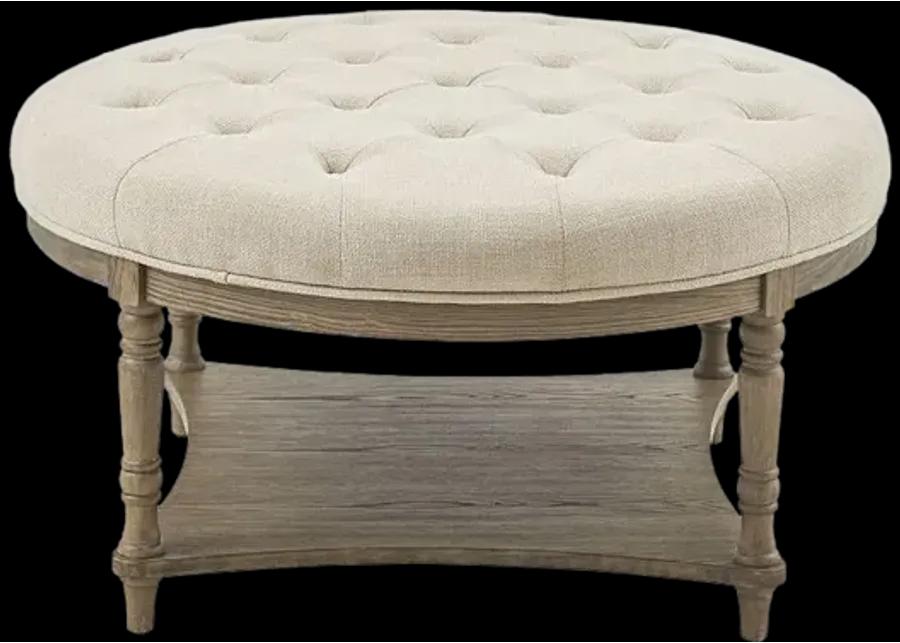 Martha Stewart Cedric Cream Accent Ottoman