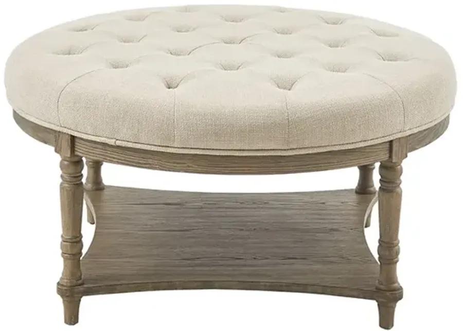 Martha Stewart Cedric Cream Accent Ottoman