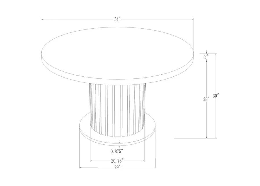 Sherry 5-piece Round Dining Set with Grey Fabric Chairs