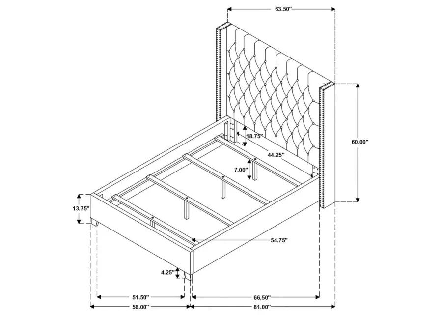 Elland Demi-Wing Upholstered Bed