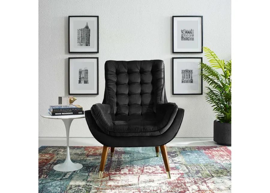 Suggest Button Tufted Performance Velvet Lounge Chair