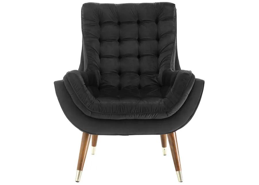 Suggest Button Tufted Performance Velvet Lounge Chair