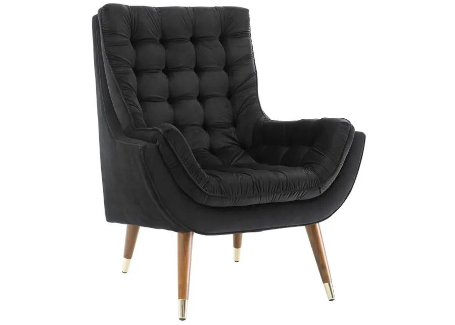 Suggest Button Tufted Performance Velvet Lounge Chair