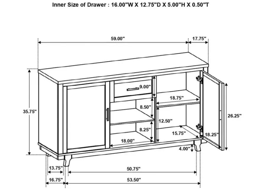 Reynolds 2-door Dining Sideboard Server Brown Oak