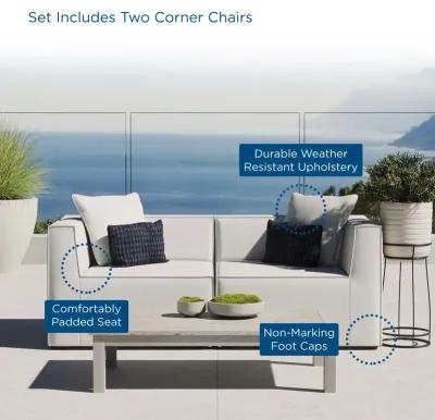 Saybrook Outdoor Patio Upholstered 2-Piece Sectional Sofa Loveseat