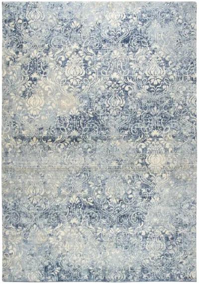 Gossamer Medium Blue Damask 100% New Zealand Wool 10' x 13' Rectangle Rug