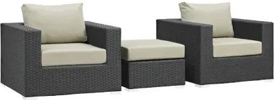 Sojourn 3 Piece Outdoor Patio Sunbrella® Sectional Set