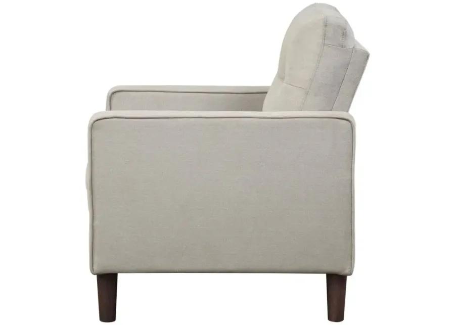 Bowen Upholstered Track Arms Tufted Chair Beige