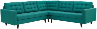 Empress 3 Piece Upholstered Fabric Sectional Sofa Set