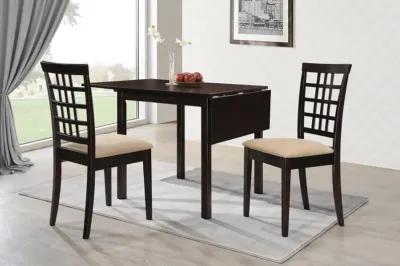 Kelso 3-piece Drop Leaf Dining Set Cappuccino and Tan