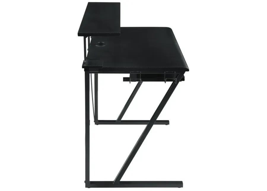 Wedalia Gaming Desk with Cup Holder Gunmetal