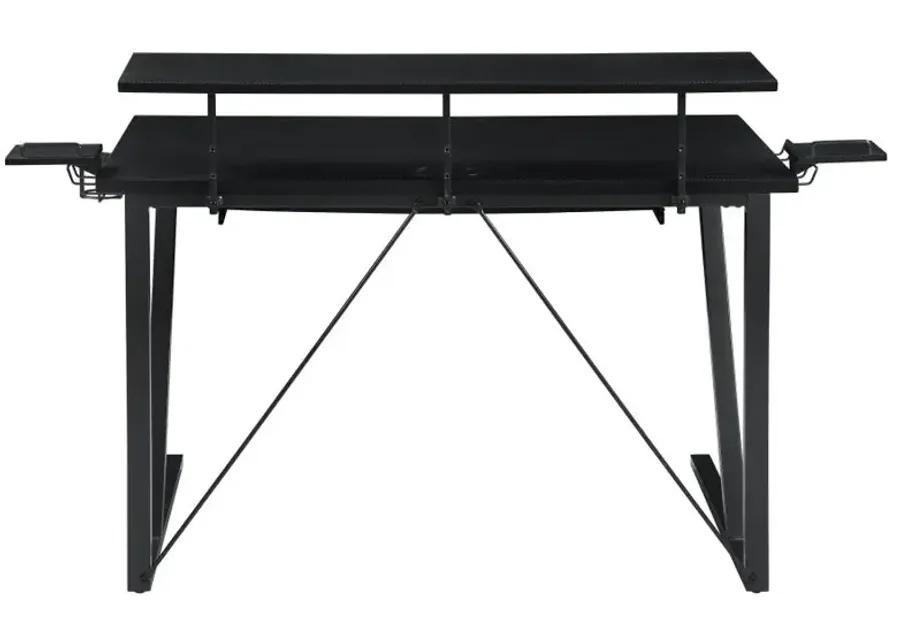 Wedalia Gaming Desk with Cup Holder Gunmetal