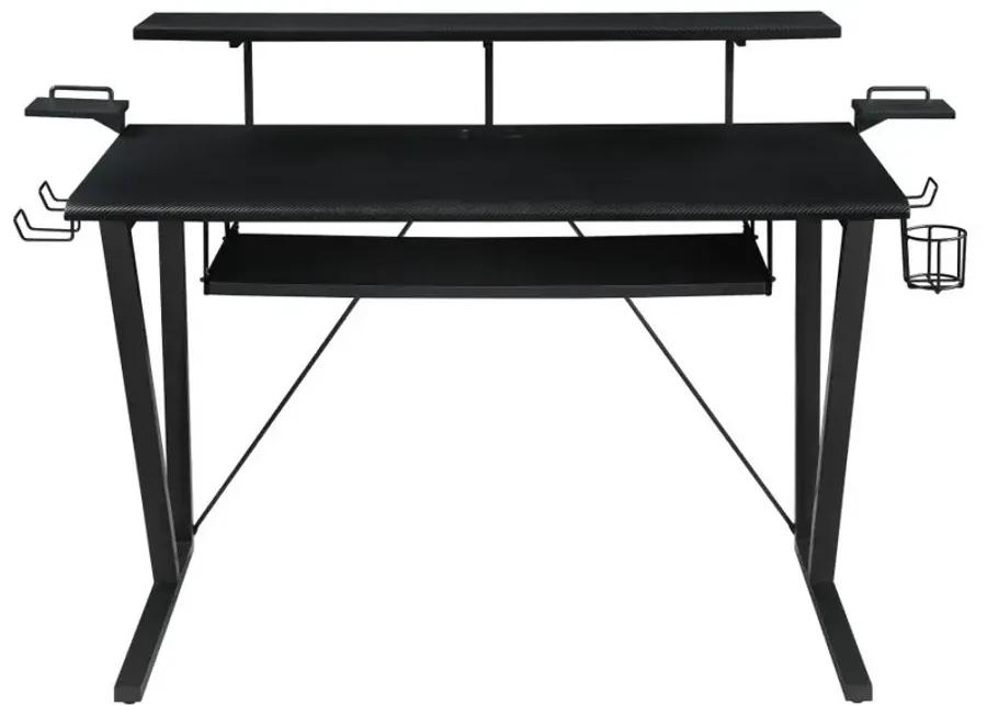 Wedalia Gaming Desk with Cup Holder Gunmetal