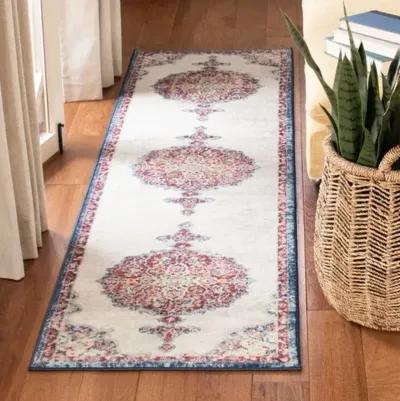 Brentwood 867 Ivory / Red 2' X 12' Runner Powerloomed Rug