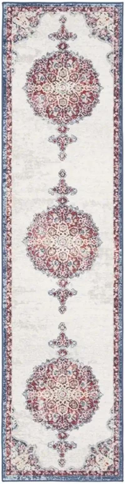 Brentwood 867 Ivory / Red 2' X 12' Runner Powerloomed Rug