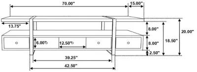 Otto 4-drawer Solid Wood 70" TV Stand Brown and Gunmetal