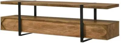 Otto 4-drawer Solid Wood 70" TV Stand Brown and Gunmetal